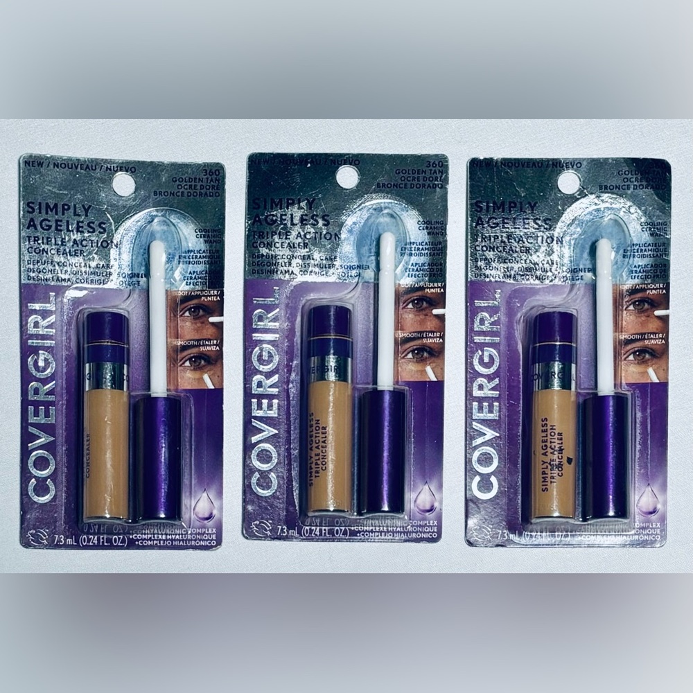 Covergirl Simply Ageless Triple Action Concealer Shade #360 Golden Tan Lot of 3